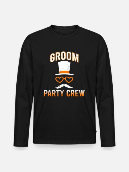 Bräutigam Party Crew - Männer Premium Bio Langarmshirt - Schwarz