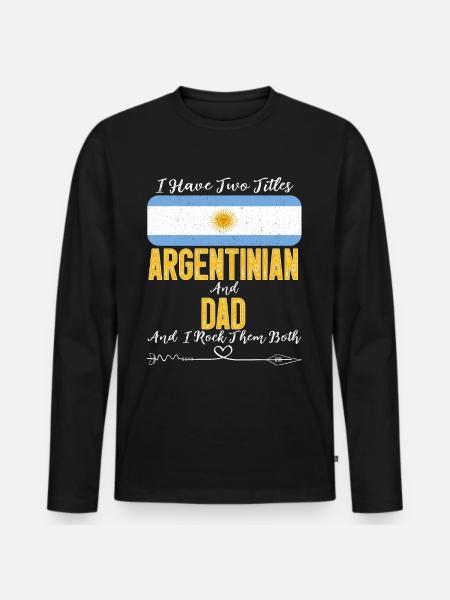 Argentinian Dad - Männer Premium Bio Langarmshirt - Schwarz