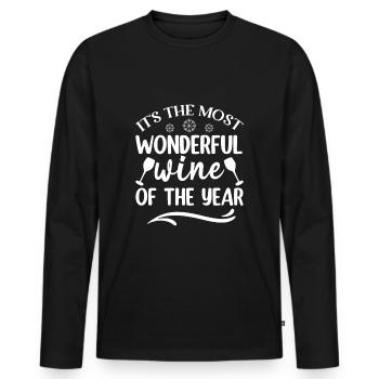 It's The Most Wonderful Wine Of The Year - Wein - Men's Premium Organic Long Sleeve Shirt - black - Front - Nico (187cm)