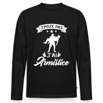 Je Peux Pas J'ai Armistice Soldier Cadeau - T-shirt manches longues Premium bio Homme - noir - Devant - Nico (187cm)