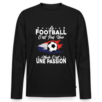le football Est Une Passion joueur de foot - T-shirt manches longues Premium bio Homme - noir - Devant - Nico (187cm)