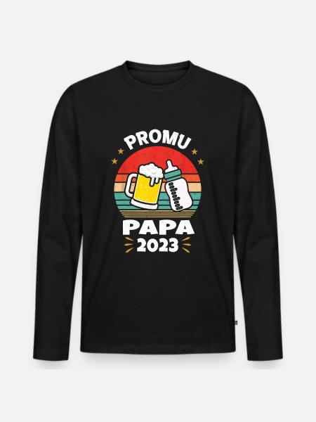 Promoted to Future Dad 2023 - Men's Premium Organic Long Sleeve Shirt - black