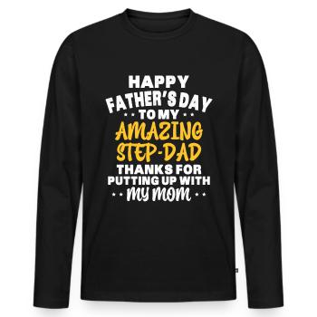 Happy Father's Day Father-in-law Father's Day - Men's Premium Organic Long Sleeve Shirt - black - Front - Nico (187cm)