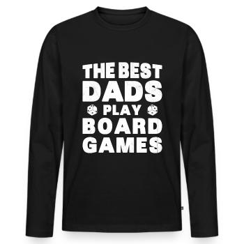 Meilleurs Pères Jouent Jeux de Plateau Cadeau - T-shirt manches longues Premium bio Homme - noir - Devant - Nico (187cm)