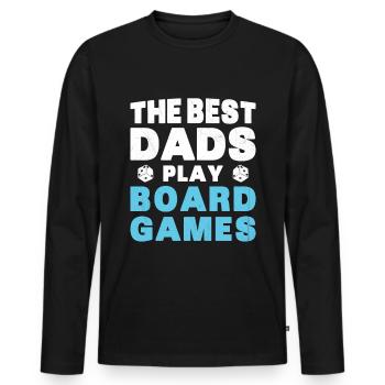 Meilleurs Pères Jouent Jeux de Plateau Cadeau - T-shirt manches longues Premium bio Homme - noir - Devant - Nico (187cm)