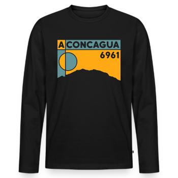 Cerro Aconcagua Andes Argentine Trekking Randonnée - T-shirt manches longues Premium bio Homme - noir - Devant - Nico (187cm)