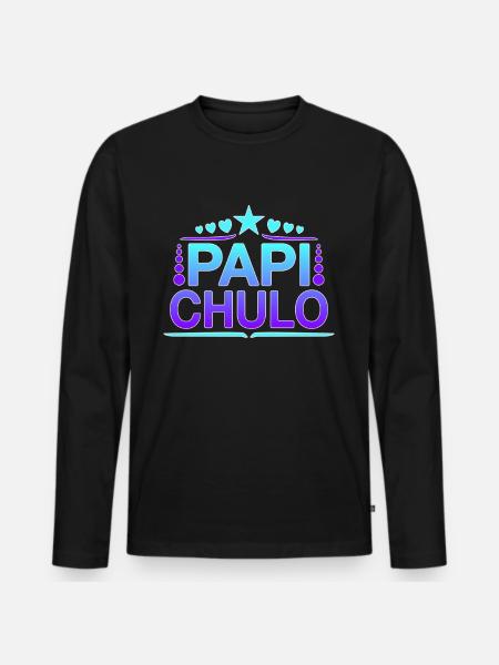 Papi Chulo - Latino Style Design - T-shirt manches longues Premium bio Homme - noir