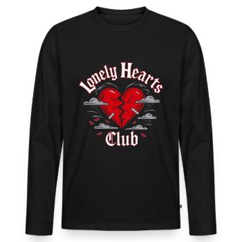 Lonely Hearts Club – Conception du cœur brisé - T-shirt manches longues Premium bio Homme - noir - Devant - Nico (187cm)