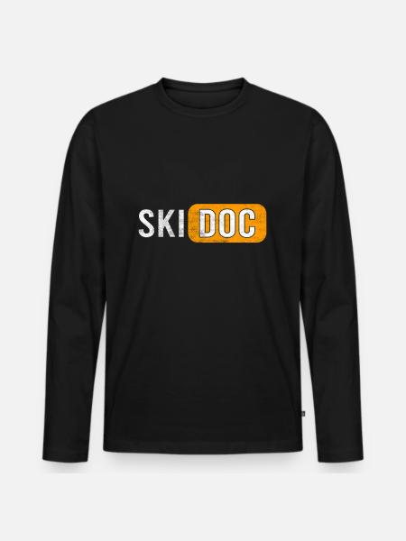 Ski Doc Wintersport - Männer Premium Bio Langarmshirt - Schwarz