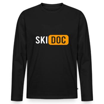 Ski Doc Sports d’hiver - T-shirt manches longues Premium bio Homme - noir - Devant - Nico (187cm)