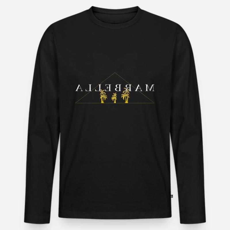Marbella - Männer Premium Bio Langarmshirt - Schwarz