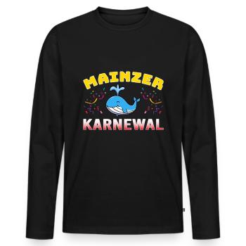 Mainzer KarneWAL Karneval Fastnacht - Männer Premium Bio Langarmshirt - Schwarz - Vorne - Nico (187cm)