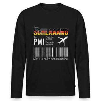 Mallorca Boarding Pass Trip - Men's Premium Organic Long Sleeve Shirt - black - Front - Nico (187cm)