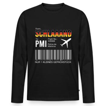 Carte d’embarquement Malle Mallorca - T-shirt manches longues Premium bio Homme - noir - Devant - Nico (187cm)
