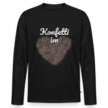 Confetti in the heart - Men's Premium Organic Long Sleeve Shirt - black - Front - Nico (187cm)