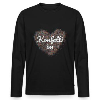 Confetti in the heart - Men's Premium Organic Long Sleeve Shirt - black - Front - Nico (187cm)