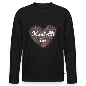 Confetti in the heart - Men's Premium Organic Long Sleeve Shirt - black - Front - Nico (187cm)