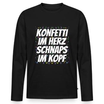 Carnival Confetti Saying - Men's Premium Organic Long Sleeve Shirt - black - Front - Nico (187cm)