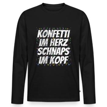 Dicton de fête de carnaval - T-shirt manches longues Premium bio Homme - noir - Devant - Nico (187cm)