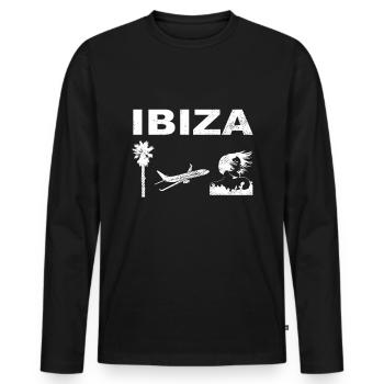 Ibiza Vibes - Men's Premium Organic Long Sleeve Shirt - black - Front - Nico (187cm)