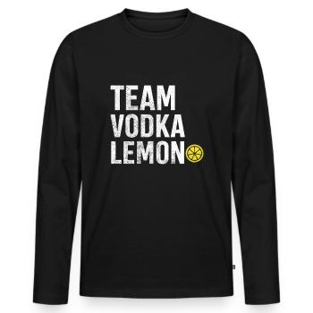 L’équipe Vodka Lemon - T-shirt manches longues Premium bio Homme - noir - Devant - Nico (187cm)