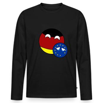 Country Ball Germany EU - Brexit - Men's Premium Organic Long Sleeve Shirt - black - Front - Nico (187cm)