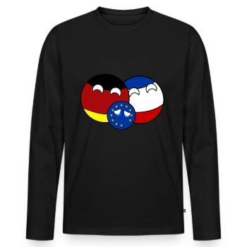 Countryball Germany France EU - Brexit - Men's Premium Organic Long Sleeve Shirt - black - Front - Nico (187cm)