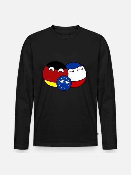 Countryball Germany France EU - Brexit - Men's Premium Organic Long Sleeve Shirt - black