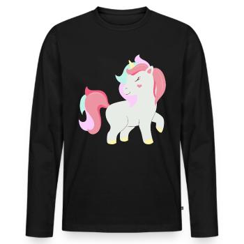 Unicorn - unicorn - Men's Premium Organic Long Sleeve Shirt - black - Front - Nico (187cm)