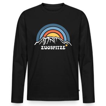 Zugspitze Garmisch Partenkirchen Retro Souvenir - Männer Premium Bio Langarmshirt - Schwarz - Vorne - Nico (187cm)