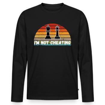 Schach Trend Chess Cheating Cheat Queens Gambit - Men's Premium Organic Long Sleeve Shirt - black - Front - Nico (187cm)