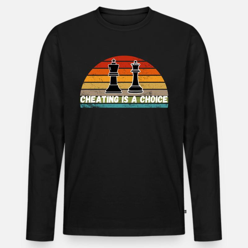Schach Trend Chess Cheating Cheat Queens Gambit - Männer Premium Bio Langarmshirt - Schwarz