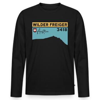 Wild Freiger Mountain Tour Red Ridge Summit Altitude - T-shirt manches longues Premium bio Homme - noir - Devant - Nico (187cm)