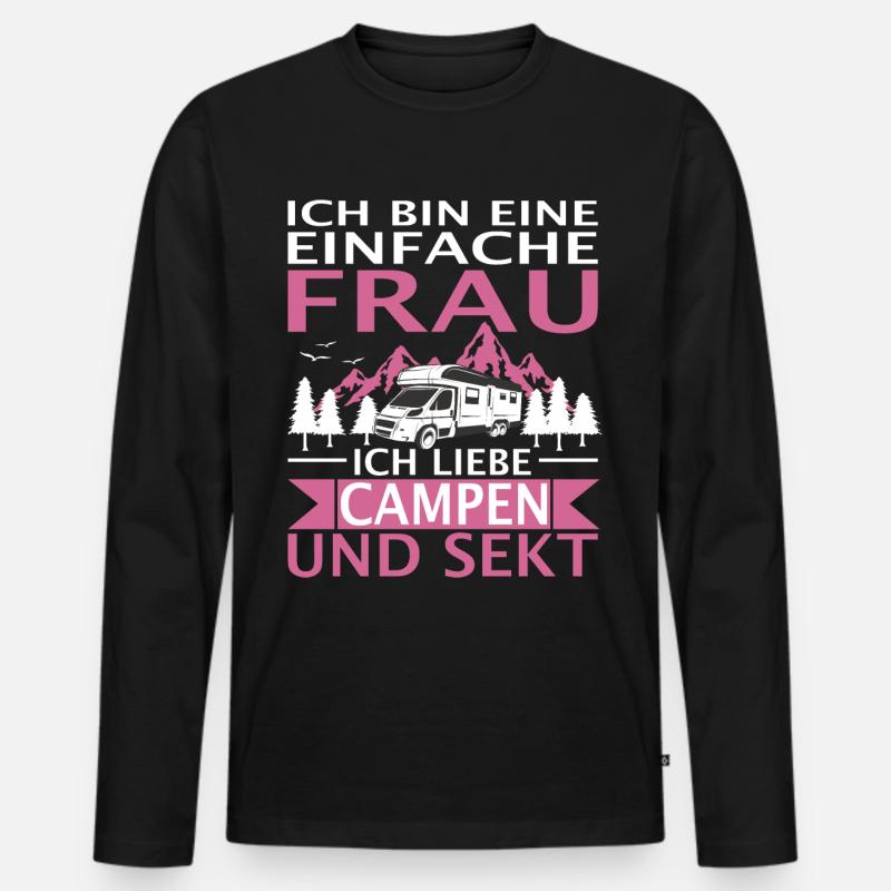 Camping Herzschlag Wohnmobil - Camper - Männer Premium Bio Langarmshirt - Schwarz