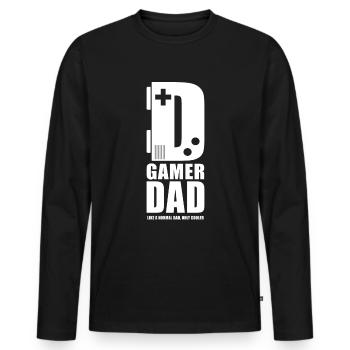 Gaming Daddy Gamer Dad - Men's Premium Organic Long Sleeve Shirt - black - Front - Nico (187cm)