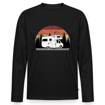 Camper Camper Vintage Camping - T-shirt manches longues Premium bio Homme - noir - Devant - Nico (187cm)