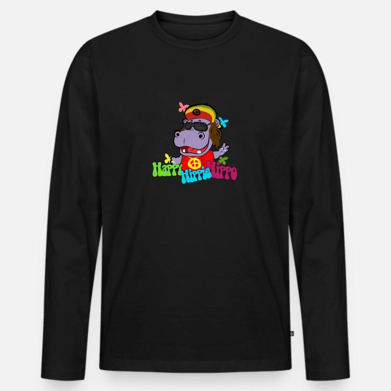 Hippie Hippie - Maglia a manica lunga ecologica premium da uomo - nero