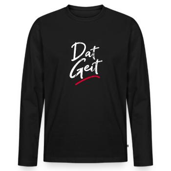 Dat Geit - Männer Premium Bio Langarmshirt - Schwarz - Vorne - Nico (187cm)