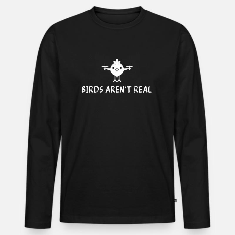 Birds Aren´t Real - Männer Premium Bio Langarmshirt - Schwarz