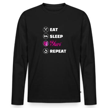 Anime yuri - T-shirt manches longues Premium bio Homme - noir - Devant - Nico (187cm)