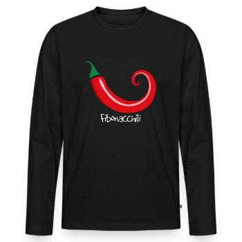 Chili pepper Fibonacci spiral golden section - Men's Premium Organic Long Sleeve Shirt - black - Front - Nico (187cm)