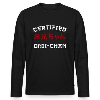 Oniichan Anime Meme Hentai Gift - Men's Premium Organic Long Sleeve Shirt - black - Front - Nico (187cm)