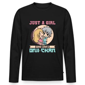 Oniichan Anime Meme Hentai Gift - T-shirt manches longues Premium bio Homme - noir - Devant - Nico (187cm)