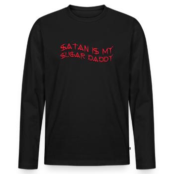 Satan Is My Sugar Daddy Geschenke - Männer Premium Bio Langarmshirt - Schwarz - Vorne - Nico (187cm)