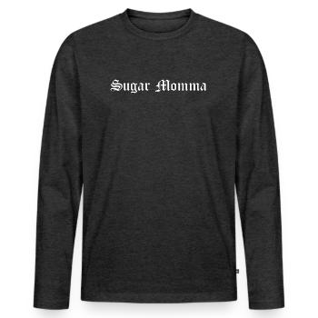 Sugar Momma Gift Soft Grunge Vaporwave - T-shirt manches longues Premium bio Homme - anthracite chiné - Devant - Nico (187cm)