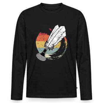 Indiaca Volleyball Retro Trend Sport Amérique du Sud - T-shirt manches longues Premium bio Homme - noir - Devant - Nico (187cm)