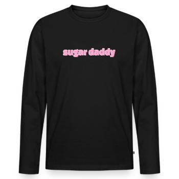 Sugar Daddy Geschenke Pink - Männer Premium Bio Langarmshirt - Schwarz - Vorne - Nico (187cm)