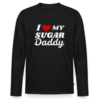 I Love My Sugar Daddy I Daddys Little Girl - Men's Premium Organic Long Sleeve Shirt - black - Front - Nico (187cm)