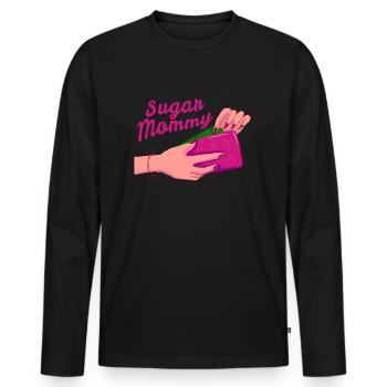 Sugar Mommy Momma Mama présente Toyboy - T-shirt manches longues Premium bio Homme - noir - Devant - Nico (187cm)