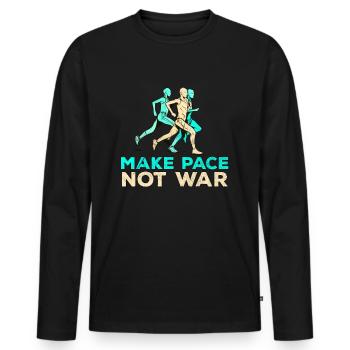 Jogger drôle de coureur en cours d'exécution disant cadeau - T-shirt manches longues Premium bio Homme - noir - Devant - Nico (187cm)